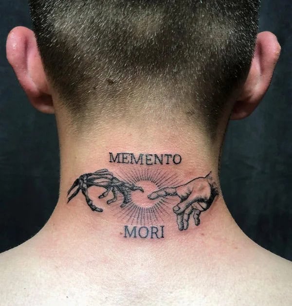 Memento Mori Neck Tattoo