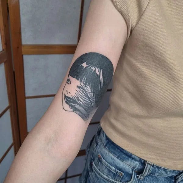 Geometric Junji Ito Tattoo