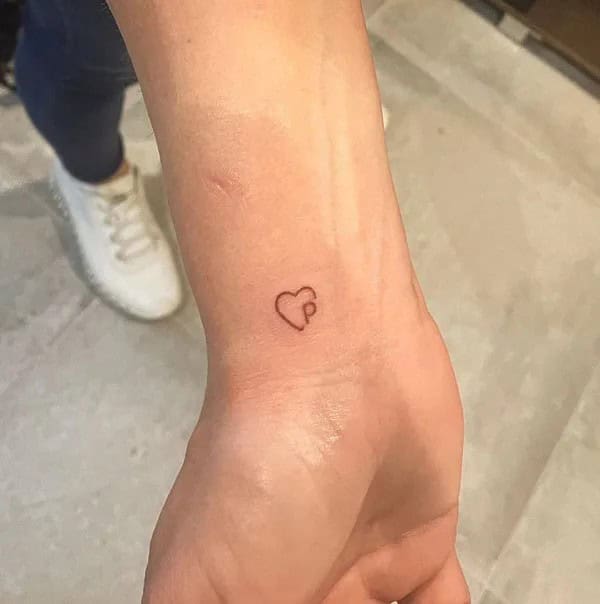 Initial Heart Tattoo