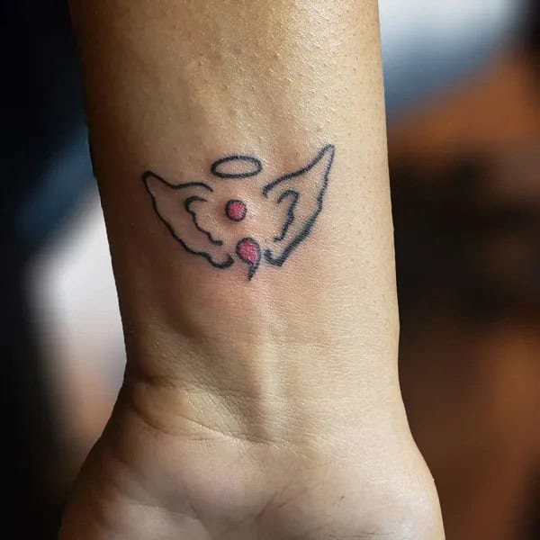 Semicolon Tattoo with Wings