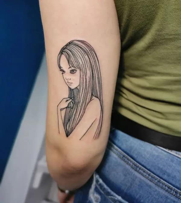 Geometric Junji Ito Tattoo