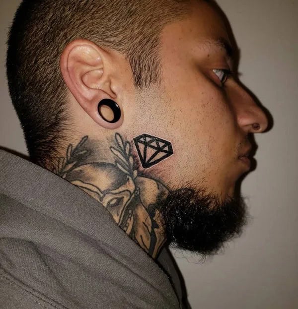 Diamond Face Tattoo