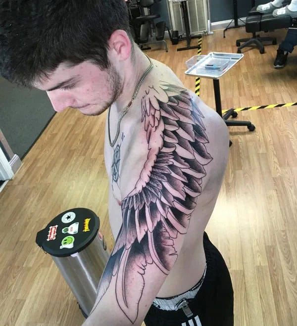 Angel Wings Tattoo On The Shoulder