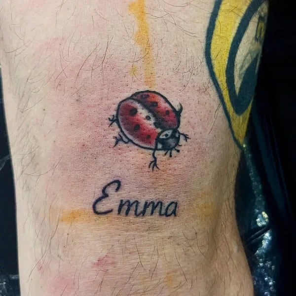 Ladybug Tattoo with Name