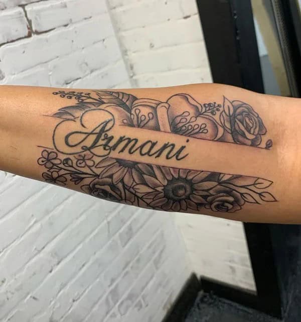 Forearm Name Tattoo