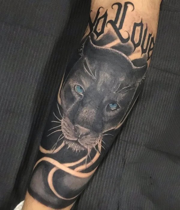 Black Panther Arm Tattoo