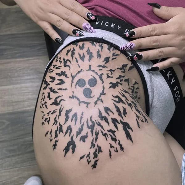 Sasuke Curse Mark Hip Tattoo