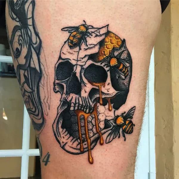 Skull Bee Tattoo