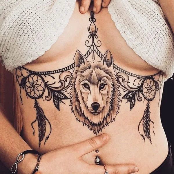 Dream Catcher Tattoo Under Breast