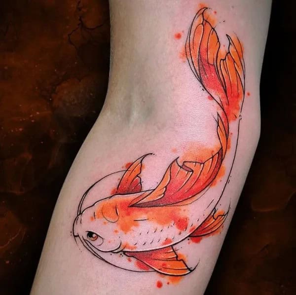 Watercolor Koi Fish Tattoo