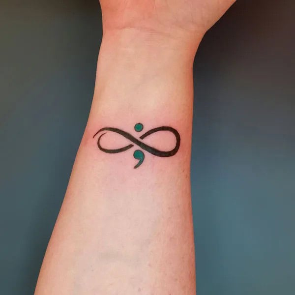 Semicolon Infinity Tattoo