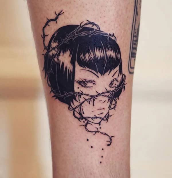 Geometric Junji Ito Tattoo