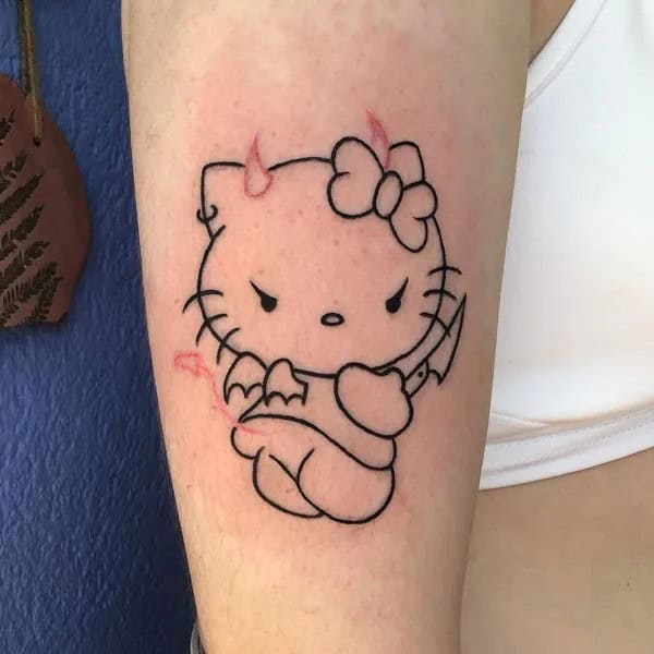 Ankle Hello Kitty Tattoo