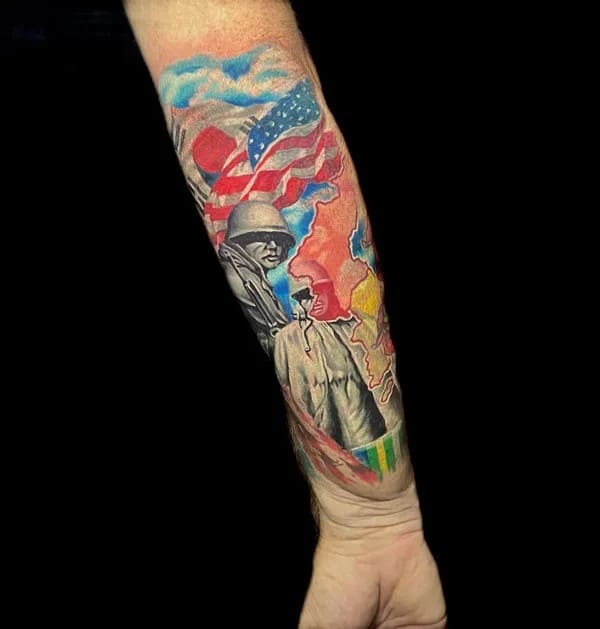 Patriotic Forearm Tattoo