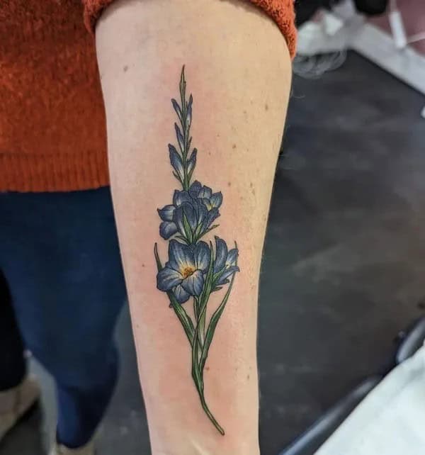 Gladiolus Forearm Tattoo