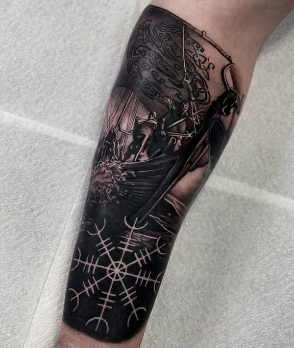 Viking Ship Tattoo