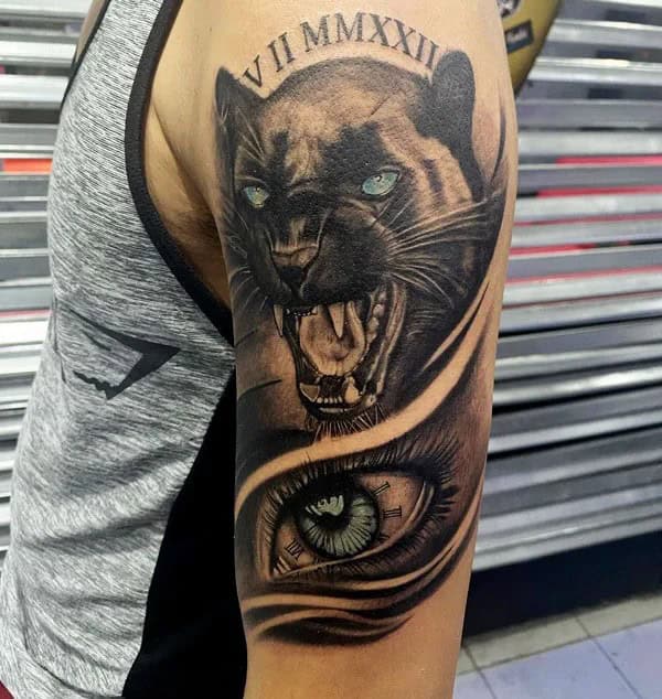 Black Panther Arm Tattoo