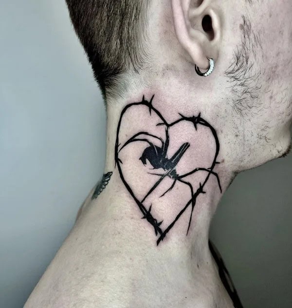 Barbed Wire Neck Tattoo