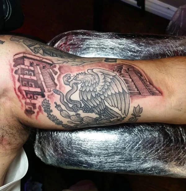 Mexican Eagle Chest Tattoo