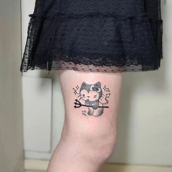 Ankle Hello Kitty Tattoo