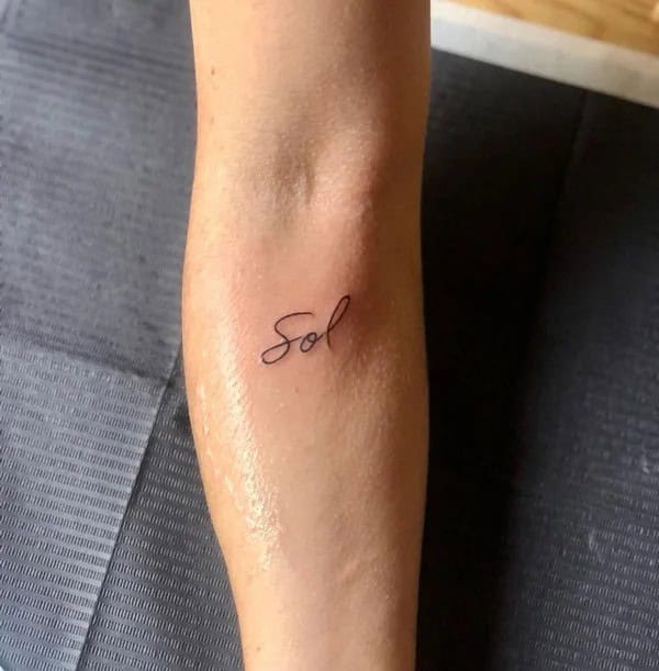 Forearm Name Tattoo