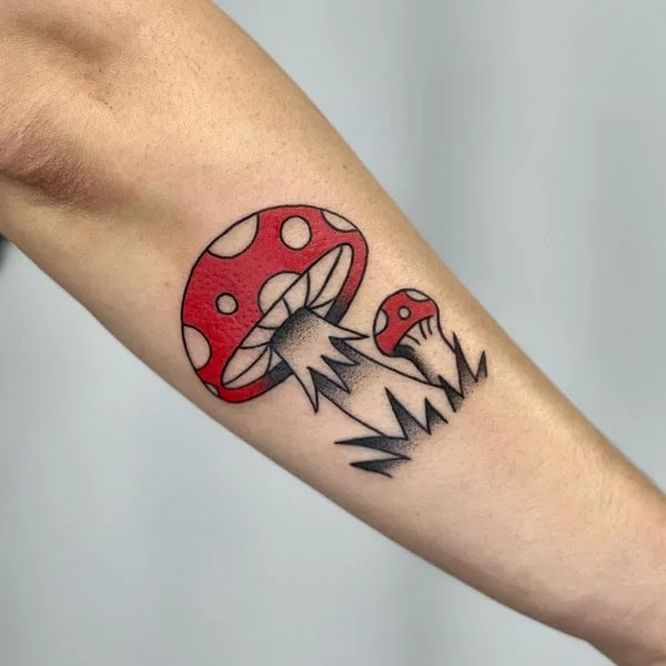 Traditional Mushroom Tattoo