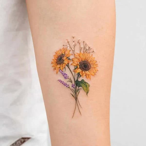 Sunflower Bouquet Tattoo