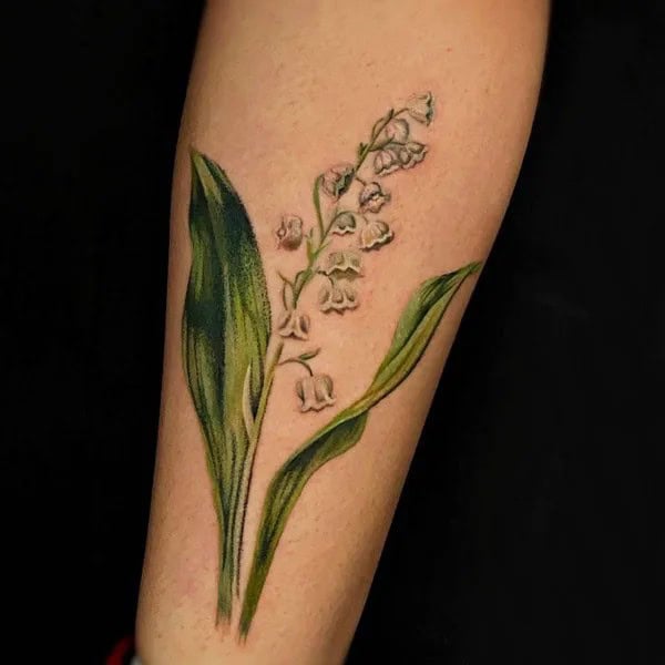 Lily of The Valley Colored Tattoo