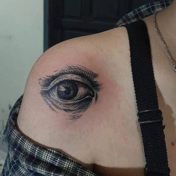 All Seeing Eye Shoulder Tattoo