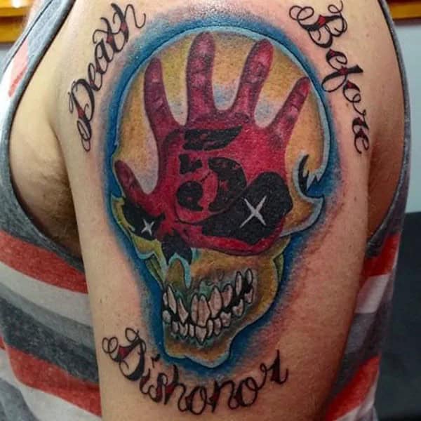 Death Before Dishonour Bicep Tattoo