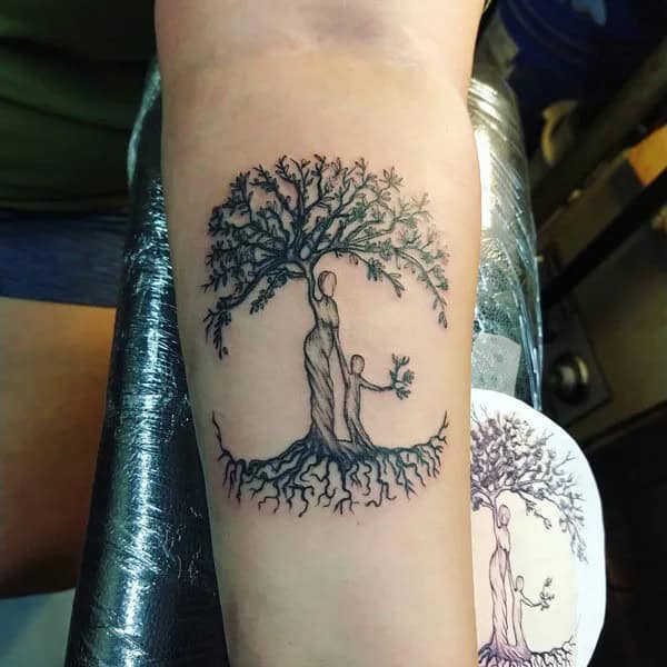 Mother Son Tree of Life Tattoo