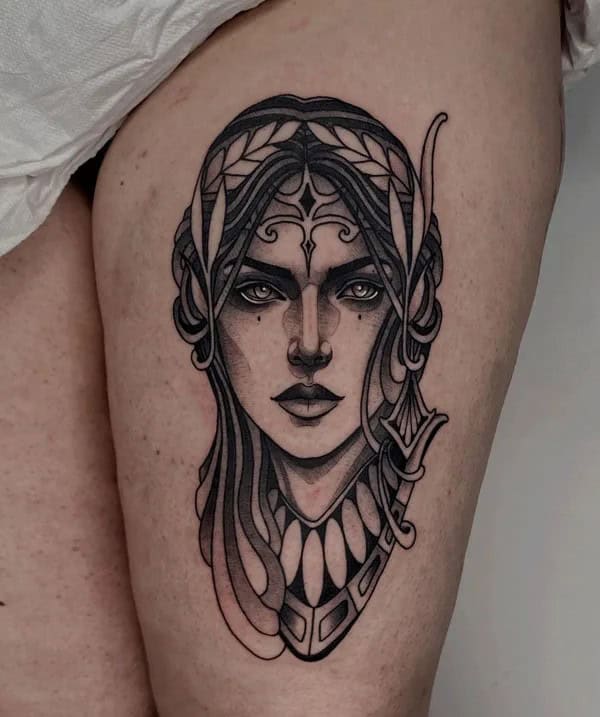 Aphrodite Thigh Tattoo