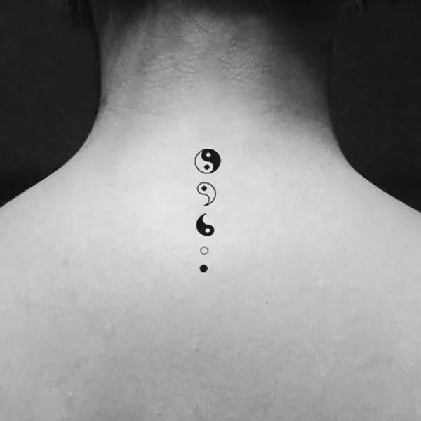 Semicolon Yin Yang Tattoo