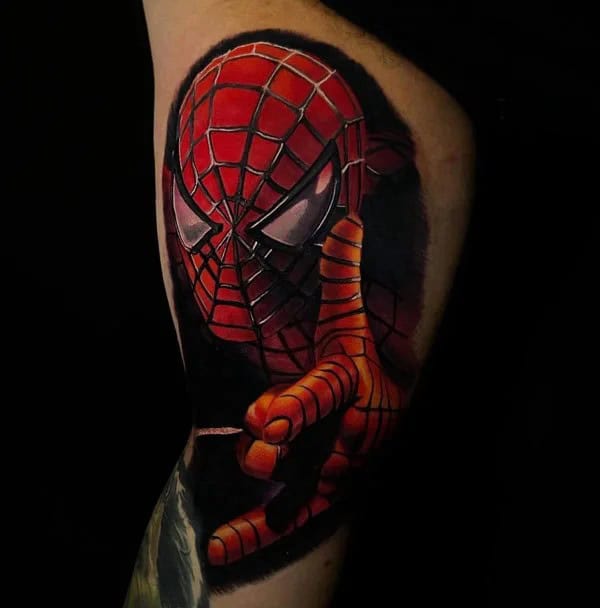 Realistic Spiderman Tattoo