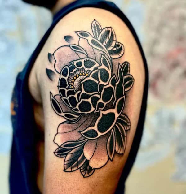 Black Peony Tattoo