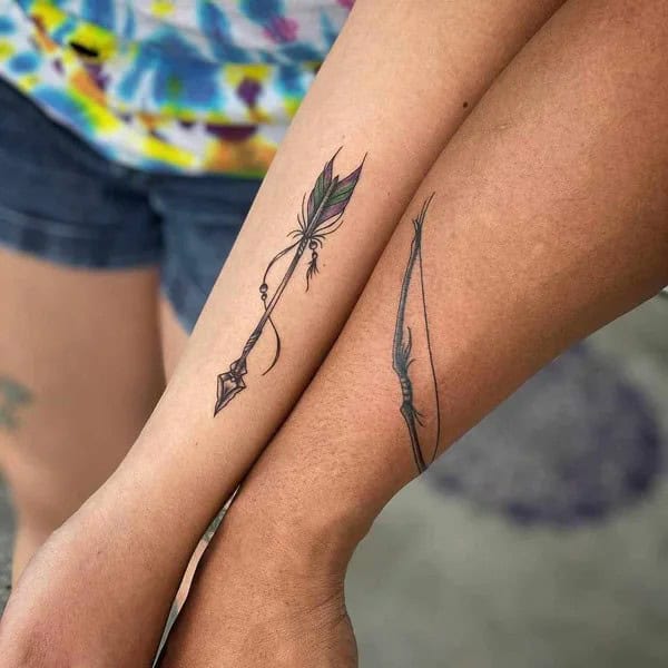 Bow and Arrow Couple Tattoo