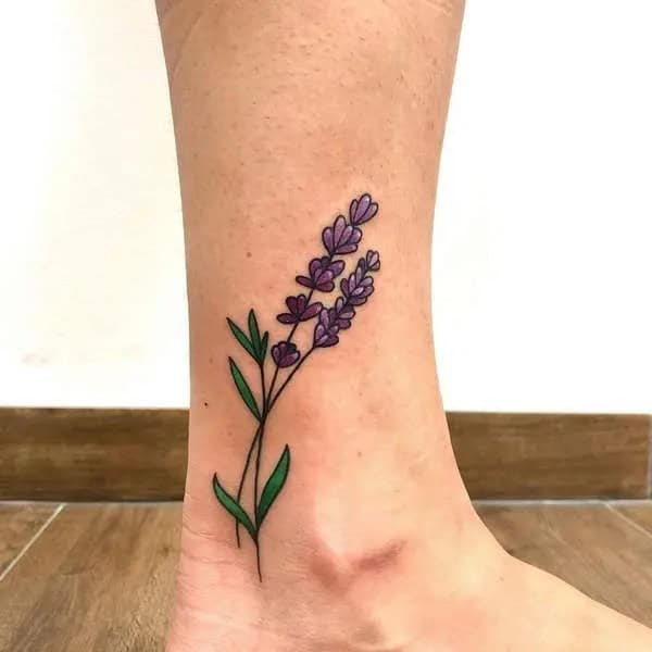 Ankle Lavender Tattoo