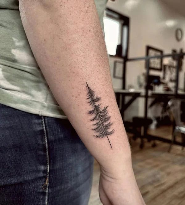 Simple Pine Tree Tattoo