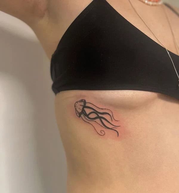 Under Boob Jellyfish Tattoo