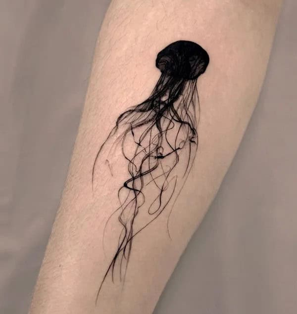 Black Jellyfish Tattoo