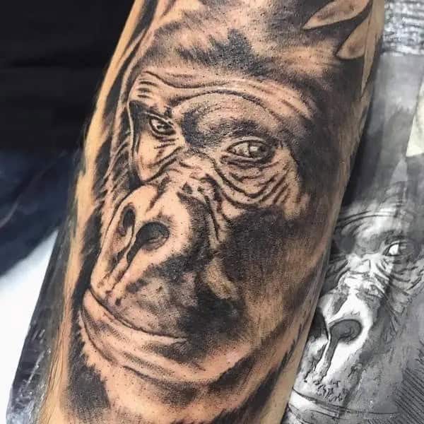 Gorilla Face Tattoo