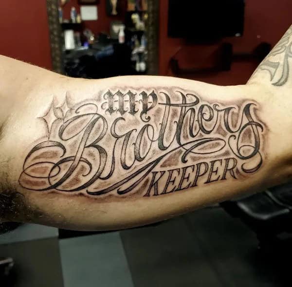 My Brother’s Keeper Bicep Tattoo