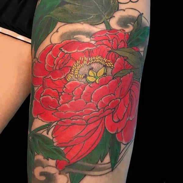 Red Peony Tattoo