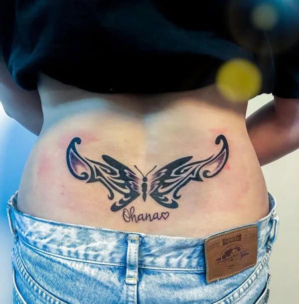 Name Tattoo Lower Back