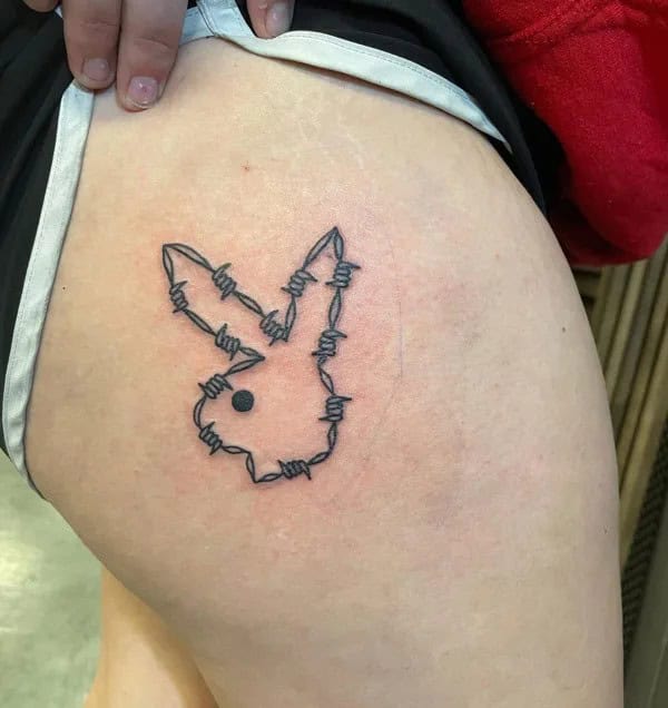 Playboy Bunny Barbed Wire Tattoo