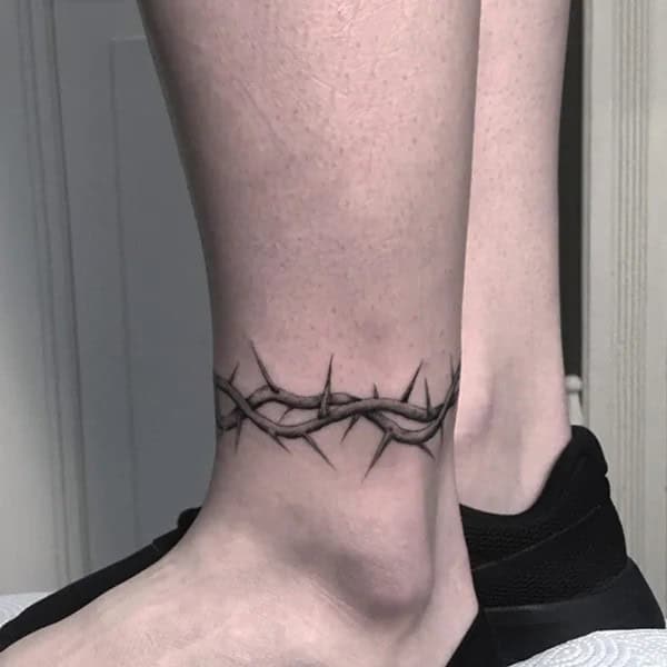 Crown of Thorns Tattoo on Ankle