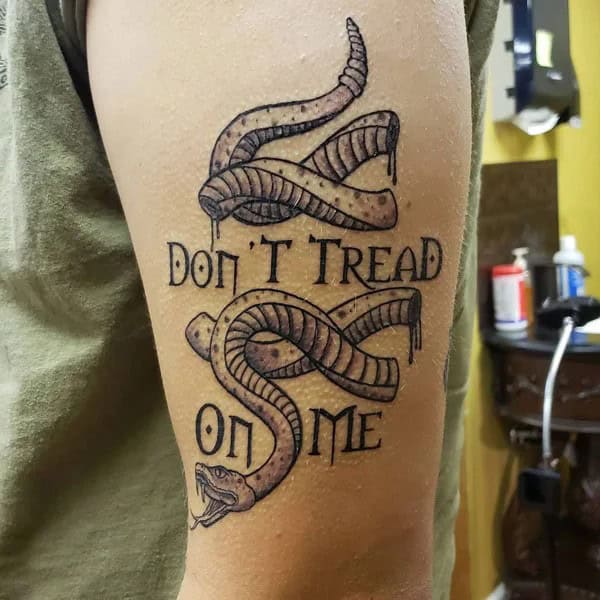 “Don’t Tread On Me” Back Tattoo