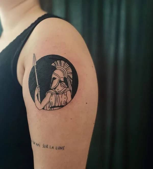 Athena Blackwork Tattoo