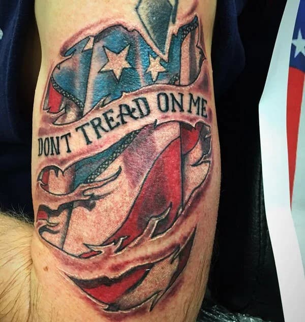 “Don’t Tread On Me” Back Tattoo