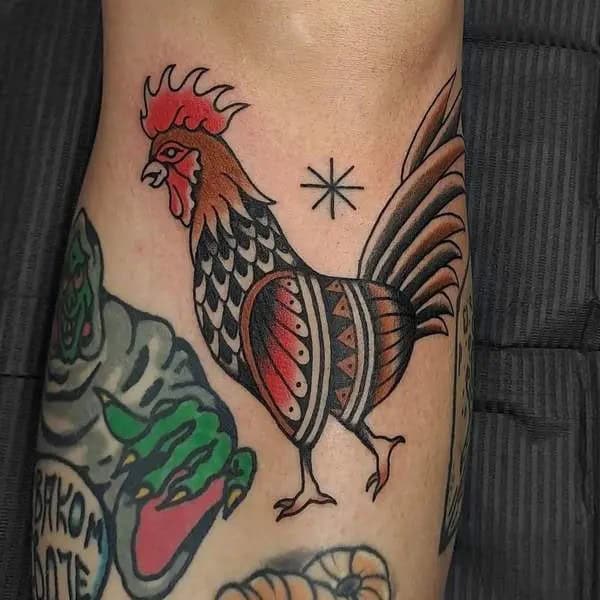 Traditional Rooster Tattoo